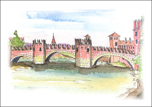 Roman Bridge Verona, Italy