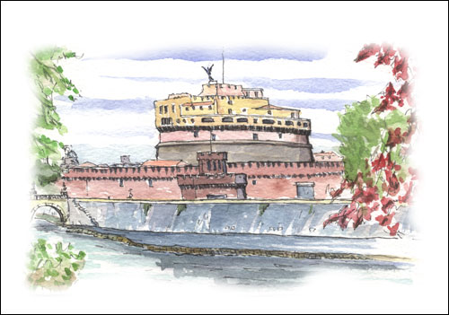 Castel Sant'Angelo from Lungotevere, Rome 2