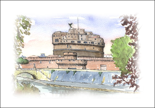 Castel Sant'Angelo from Lungotevere, Rome 1